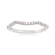 Gabriel Designs .16 ct. t.w. Diamond Curved Wedding Band in 14kt White Gold