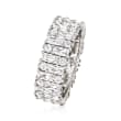 3.85 ct. t.w. Baguette and Round CZ Eternity Band in Sterling Silver