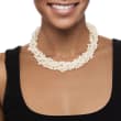 5-6mm Cultured Pearl Torsade Necklace with Sterling Silver 18-inch