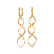 .37 ct. t.w. Diamond Spiral Drop Earrings in 14kt Yellow Gold