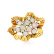 C.1990 Vintage Opal and .35 ct. t.w. Diamond Pin in 18kt Yellow Gold