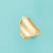 Andiamo 14kt Yellow Gold Over Resin Concave Ring