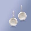 Italian Sterling Silver Brushed Dome Drop Earrings