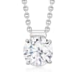 1.25 Carat CZ Solitaire Necklace in Sterling Silver
