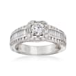 1.50 ct. t.w. Diamond Engagement Ring in 14kt White Gold
