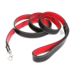 Royce Black and Red Leather 6 Ft. Dog Leash