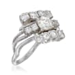 C. 1970 Vintage 1.50 ct. t.w. Diamond Cluster Ring in 14kt White Gold