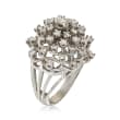 C. 1970 Vintage 1.50 ct. t.w. Diamond Cluster Ring in 14kt White Gold