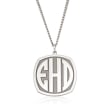 Men's Sterling Silver Personalized Monogram Pendant Necklace