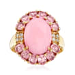 Pink Opal, 2.60 ct. t.w. Pink Sapphire and .10 ct. t.w. Diamond Ring in 14kt Yellow Gold