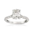 Henri Daussi 1.90 ct. t.w. Certified Diamond Engagement Ring in 18kt White Gold