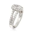 Henri Daussi 1.37 ct. t.w. Diamond Halo Engagement Ring in 18kt White Gold  