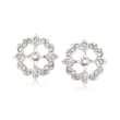 Swarovski Crystal Clear Crystal Jewelry Set: Earrings and Earring Jackets in Silvertone