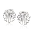 Sterling Silver Seashell Motif Clip-On Earrings