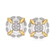 .25 ct. t.w. Diamond Earrings in Sterling Silver and 14kt Yellow Gold