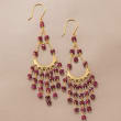 12.00 ct. t.w. Ruby Chandelier Earrings with 14kt Yellow Gold