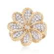 .75 ct. t.w. Diamond Floral Ring in 14kt Yellow Gold