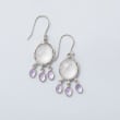 Rose Quartz and 4.50 ct. t.w. Amethyst Drop Earrings in Sterling Silver
