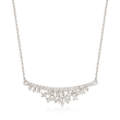 .70 ct. t.w. Diamond Cluster Curved Bar Necklace in 14kt White Gold