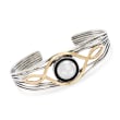 11.5-12mm Cultured Pearl Multi-Row Cuff Bracelet in 14kt Yellow Gold and Sterling Silver