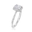 .28 ct. t.w. Diamond Halo Engagement Ring Setting in 14kt White Gold