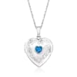 .50 Carat Birthstone Heart Locket Necklace in Sterling Silver