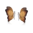 Simon G. .18 ct. t.w. Diamond Butterfly Earrings in 18kt Two-Tone Gold