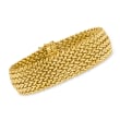 Italian 14kt Yellow Gold Wide Riso-Link Bracelet