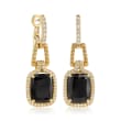 Judith Ripka &quot;Arianna&quot; Black Onyx and .45 ct. t.w. Diamond Drop Earrings in 18kt Yellow Gold