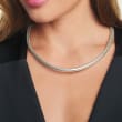 Italian Sterling Silver Flexible Four-In-One Necklace/Bracelet
