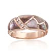 C. 1990 Vintage Mother-Of-Pearl and .12 ct. t.w. Diamond Ring in 14kt Rose Gold
