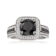 3.00 ct. t.w. Black and White Diamond Ring in Sterling Silver