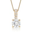 1.00 Carat Diamond Pendant Necklace with .05 ct. t.w. Diamond Bale in 14kt Yellow Gold