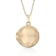 Child's 14kt Yellow Gold Floral Locket Necklace