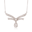 C.1970 Vintage 1.60 ct. t.w. Pave Diamond Necklace in 14kt White Gold