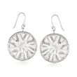 What's Your Sign? Simulated Clear Quartz and Rhinestone Starburst Drop Earrings in Stainless Steel