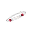 Child's Sterling Silver Name ID Bracelet with Red Enamel Ladybugs