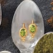 2.70 ct. t.w. Peridot Roped-Edge Earrings in 14kt Yellow Gold