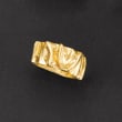 Italian 18kt Gold Over Sterling Crinkle-Style Ring