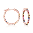 .80 ct. t.w. Multicolored Sapphire Inside-Outside Hoop Earrings in 14kt Rose Gold
