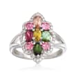 1.40 ct. t.w. Multi-Stone Cluster Ring in Sterling Silver