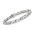 6.00 ct. t.w. Baguette and Round Diamond Bracelet in Sterling Silver
