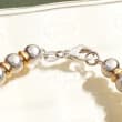 Italian Two-Tone Sterling Silver Bead Bracelet
