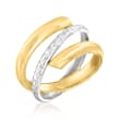 Italian 14kt Two-Tone Gold Spiral Ring
