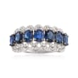 2.80 ct. t.w. Sapphire and .47 ct. t.w. Diamond Ring in 18kt White Gold