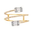 .47 ct. t.w. Baguette and Round Diamond Wrap Ring in 18kt Yellow Gold