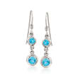 Zina Sterling Silver &quot;Ripples&quot; 1.80 ct. t.w. Blue Topaz Drop Earrings