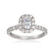 Henri Daussi 1.57 ct. t.w. Diamond Engagement Ring in 18kt White Gold