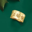 18kt Gold Over Sterling Flower Ring with Diamond Accents
