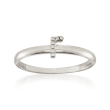 Diamond Accent Mini Initial &quot;R&quot; Ring in Sterling Silver